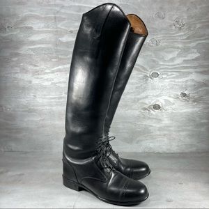 Ariat Field Equestrian Riding Boots Black Leather Size 8.5 Slim Calf